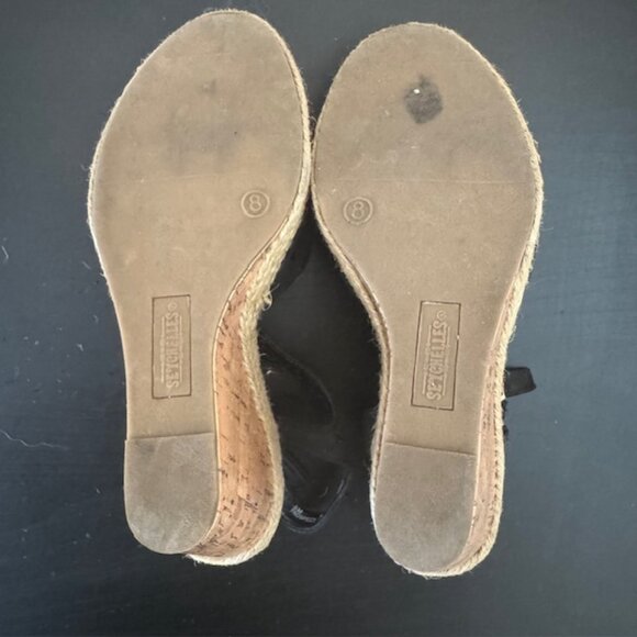 Seychelles Y2K Black Wedge Perforated Floral Cork Sandals. Size 8 - Picture 5 of 6